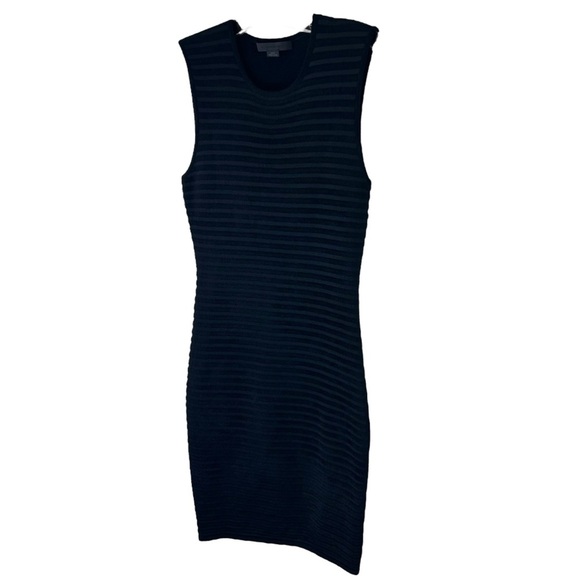 ALEXANDER WANG - Women’s Faux-Fur Stripe Mini Dress, Bodycon - Black, Medium - Picture 9 of 16